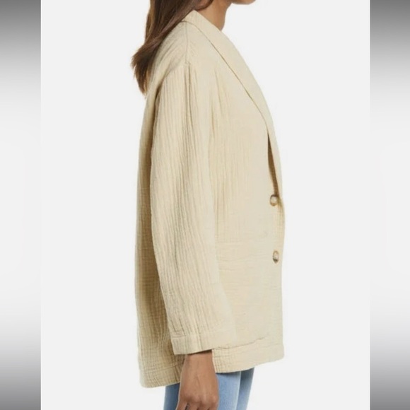 Madewell Dorset Lightspun Cream Blazer Size Large Oversized NWT - Picture 2 of 12